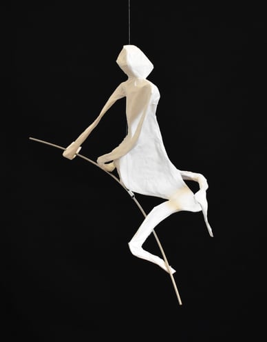 mobile sculpture papier personnage mouvement