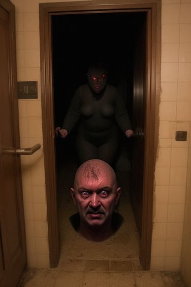 Demonic woman in a black dress offering you head.