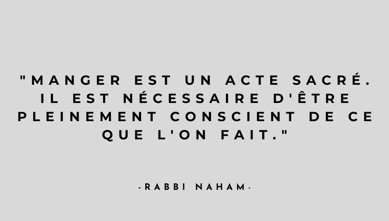 a quote from the author of the book,'mangeret de l '