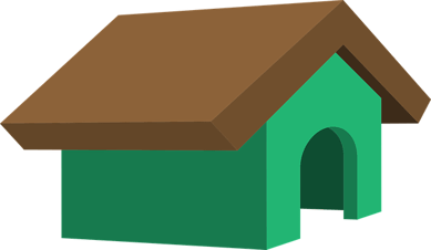 niche design avec un toit marron et des murs vert