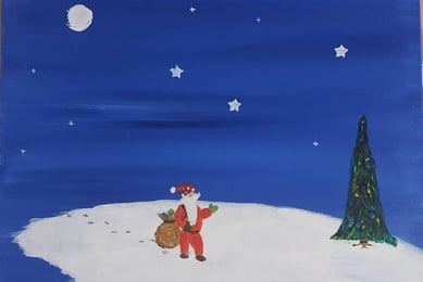 Père Noël. Bois 30x21cm. 30€.