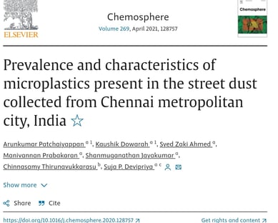 Microplastics in street dust india