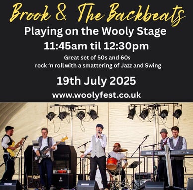 brook and the backbeats rock and roll band playing woolyfest 2025