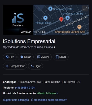 iSolutions Empresarial no GOOGLE
