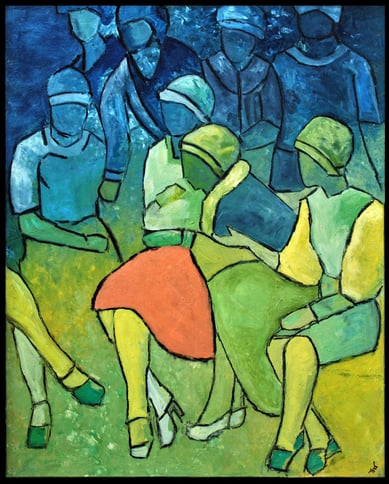 Conversations with friends Oil on Canvas 90x70 cm