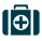 a suitcase with a cross - border around the top of it