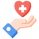 Red heart symbol of health held in hand.