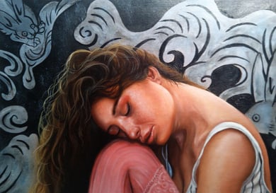 Quietação pintura a óleo sobre tela por M.J.Justo