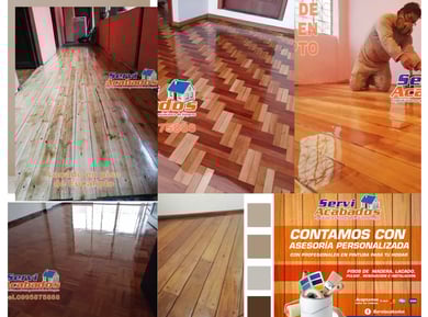 Serviacabados Realizamos la restauración, de pisos pulido y lacado de un piso de madera