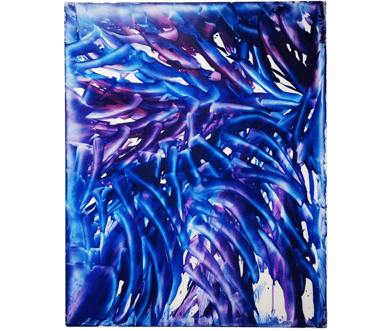 Pile Bones encaustic wax iron painting plywood artist art abstract 2016 collection blues purples awareness awakening