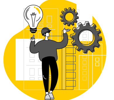 image of a person providing services to business