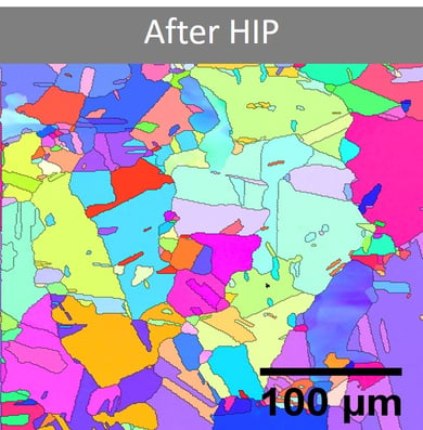 Microstructure of Nickel based superalloy after HIP using Selective Laser Melting (SLM).