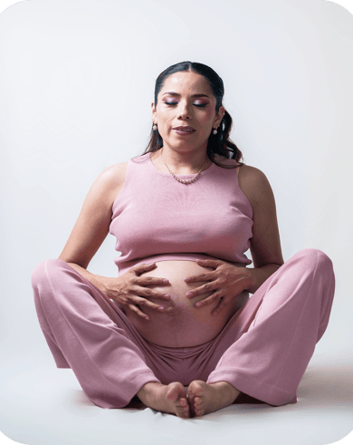 White background Prenatal yoga pose