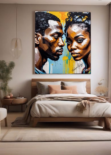 Arte exclusiva emoldurada, perfeita para uma decoração moderna e sofisticada