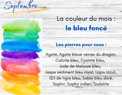 Les pierres bleu foncé de septembre Les Couleurs de Lo