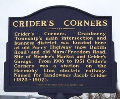 Criders Corner History Road Sigh Info