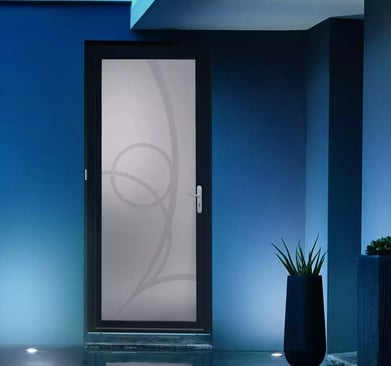 Porte d'entrée vitrée en alu noir