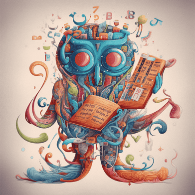 a robot with a book and a book