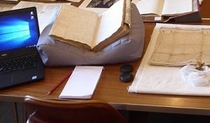 Image showing manuscript records and research materials at Glamis Castle Archives