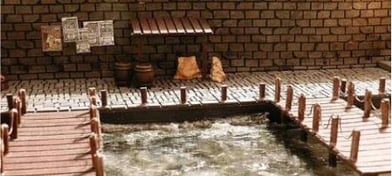Diorama de muelle medieval