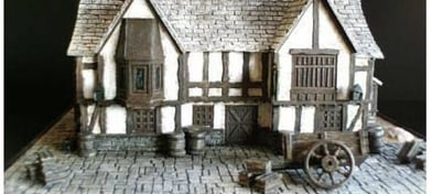 Maqueta de posada medieval