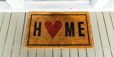 welcome mat that says home