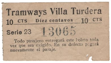 Boleto Tranvia Turdera