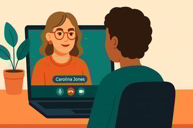 a man and woman are shown on a computer screen