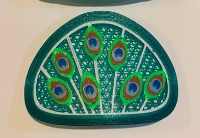 Peacock feathers decoration for Flo mask