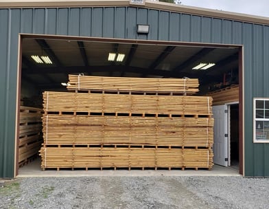 Custom Sawmilling, LLC store front with a full selection of custom lumber.