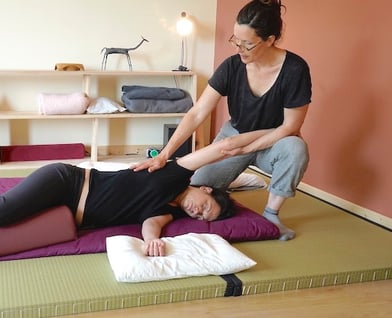 Pascale Goujon, massage Thai, étirement 