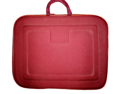 red laptop bags with square design and sleek look