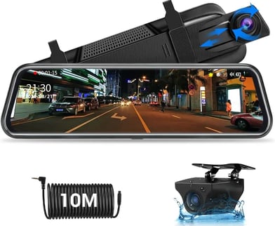 Jansite 10" Mirror Dash CCM Cámara Frontal de Coche Pantalla Táctil retrovisor
