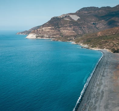 Plage de Nonza en Corse