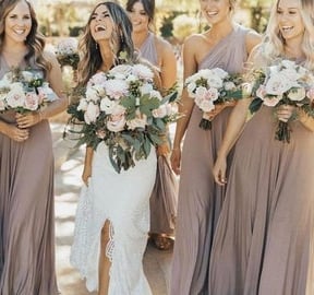 a bridesmaid bridesmaid in a wedding dress