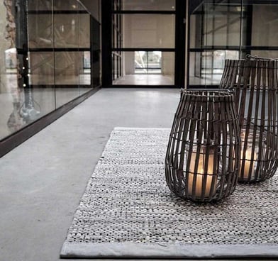 Light Grey Leather Rug