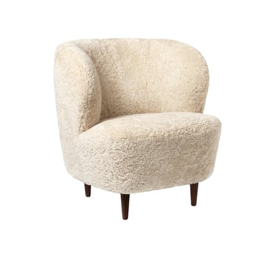 Stay lounge chair, small, Moonlight sheepskin - walnut