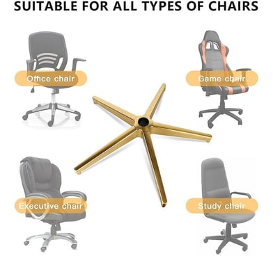 Fix broken or cracked chair base with sturdy five-star replacement base in Mumbai