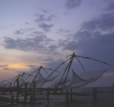Chinese fishing nets at fort kochi.