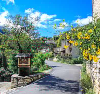 Walk in traditional Greek village