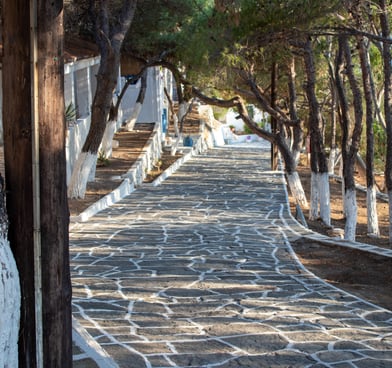 traditional pedestrian paths in Kythnos island, Greece