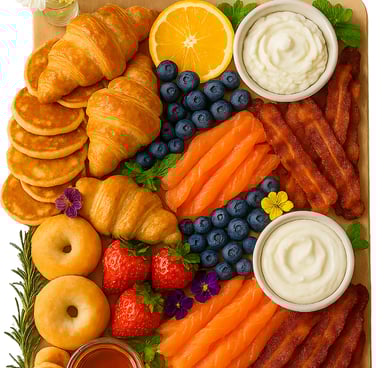 a platter of food with fruit and vegetables