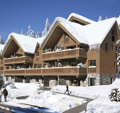 Une photo de l'extérieur d'une résidence neuve  à Auron. Résidence dont traite ce site internet