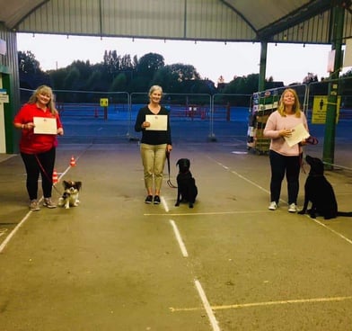 Owners and dogs with certificates at Penkridge.