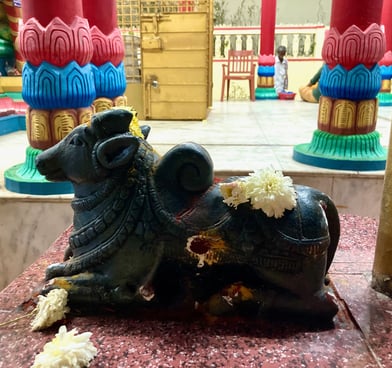 NANDI, veículo de Shiva. Templo às margen do rio Chitravati