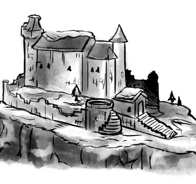 a castle on top of a hill