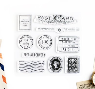Special Delivery – Clear rubber stamp set 4x4 inches