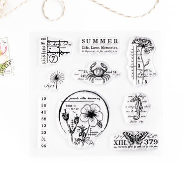 The Seasons: Summer – Clear rubber stamp set 4x4 inches