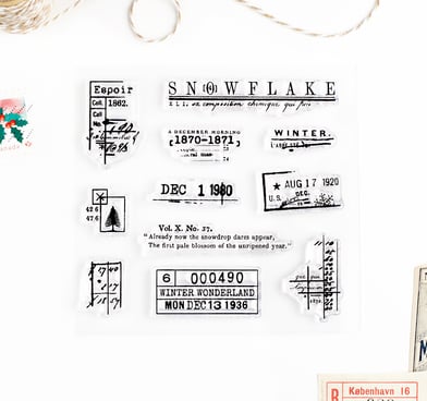 The Seasons: Winter – Clear rubber stamp set 4x4 inches