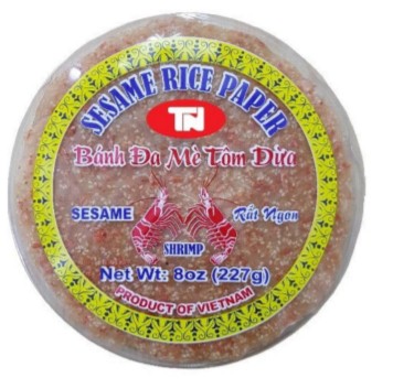 White Sesame Rice Paper with Shrimp & Coconut ,Bánh tráng mè trắng tôm dừa UpBe Food